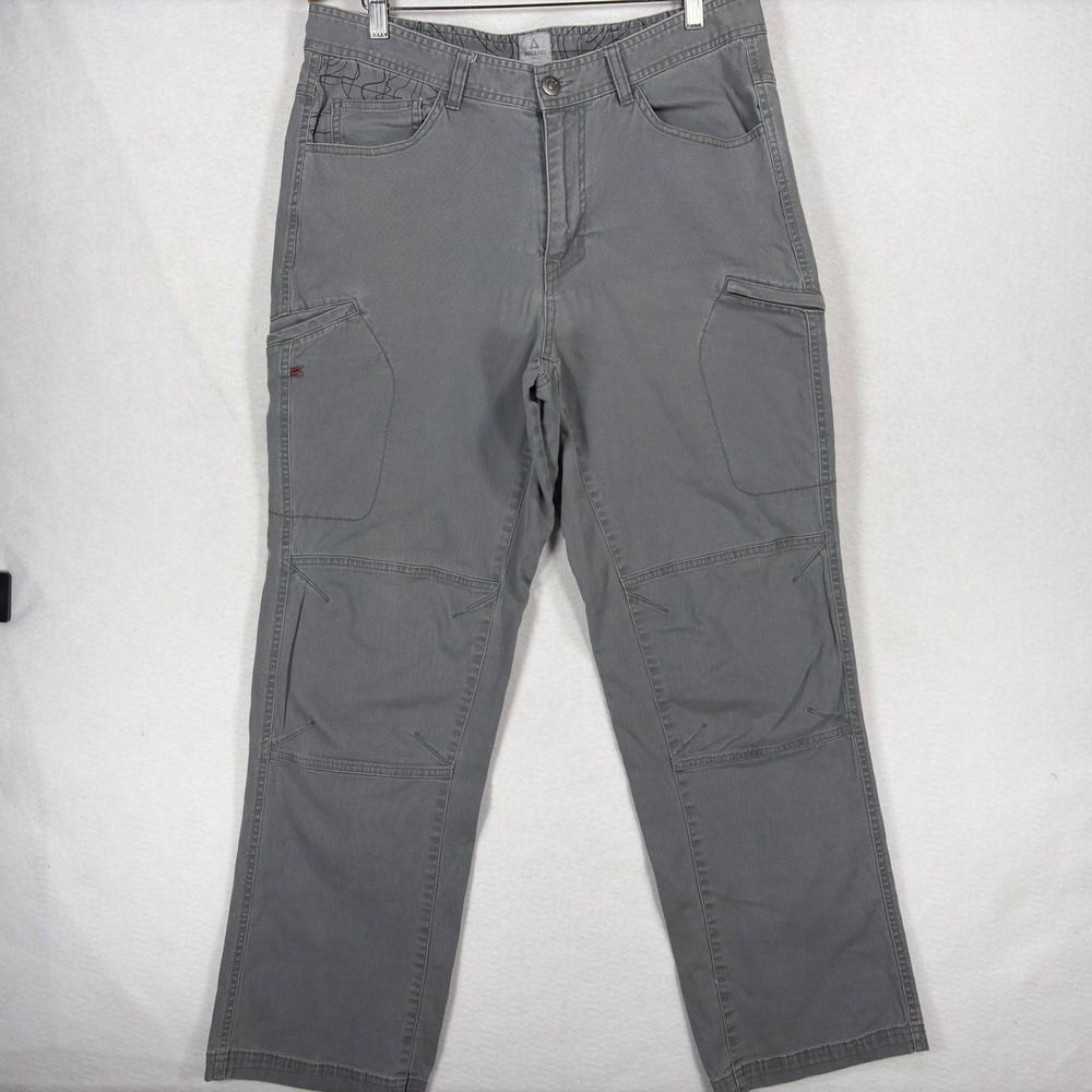 Ascend Mens Gray Canvas Hiking Utility Pants 36x32 Articulated Knee Outdoor
